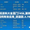 特准码资料大全澳门7456,解析数据如何有效应用_终端款.3.705