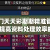 澳门天天彩期期精准管家婆,提高资料处理效率的策略_典范版.3.500
