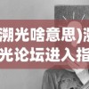 (溯光啥意思)溯光论坛进入指南及常见问题解答