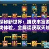 探秘新世界：捕获丰富游戏体验，全解读获取天域战记手游激活码的完整指南