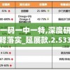 一肖一码一中一特,深度研究解释落实_延展款.2.533