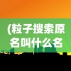 (粒子搜索原名叫什么名字)粒子搜索的原名及其相关介绍