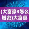 (大富豪3怎么增资)大富豪3增资攻略，策略、技巧与常见问题解答