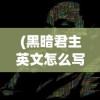 (黑暗君主英文怎么写)黑暗君主，权力与荣耀的交织