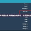 深度解析：如何掌握造鲁大师的独特技巧，提升游戏胜率与竞技水平