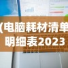 (电脑耗材清单明细表2023最新版)电脑耗材清单明细，构建高效办公环境的必备指南
