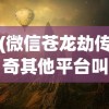 (微信苍龙劫传奇其他平台叫什么名字)微信苍龙劫传奇，探索神秘世界的无限魅力
