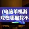 (电脑单机游戏在哪里找不花钱)电脑单机游戏在哪里找，全面解析游戏资源获取途径