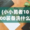 (小小勇者1000装备洗什么属性)小小勇者，如何获取1000级顶级装备的全面指南