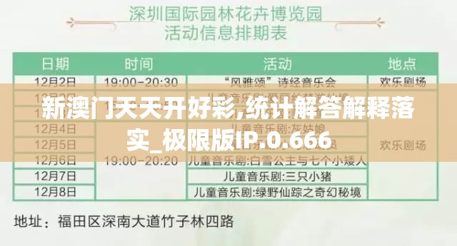 新澳门天天开好彩,统计解答解释落实_极限版IP.0.666