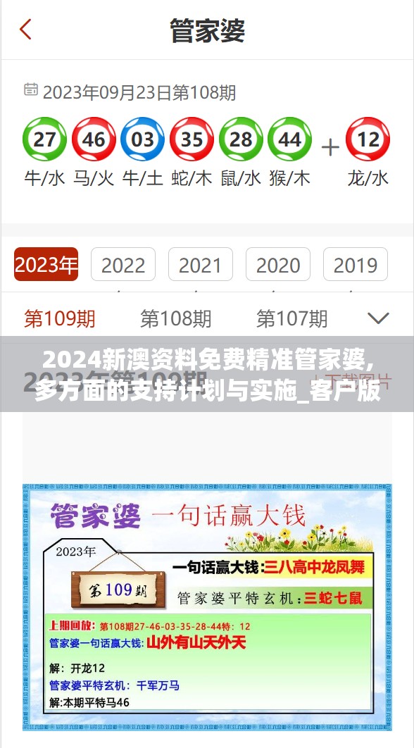 2024新澳资料免费精准管家婆,多方面的支持计划与实施_客户版.6.250