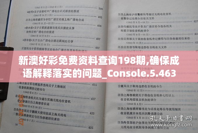新澳好彩免费资料查询198期,确保成语解释落实的问题_Console.5.463