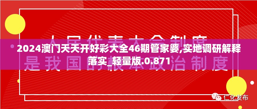 2024澳门天天开好彩大全46期管家婆,实地调研解释落实_轻量版.0.871
