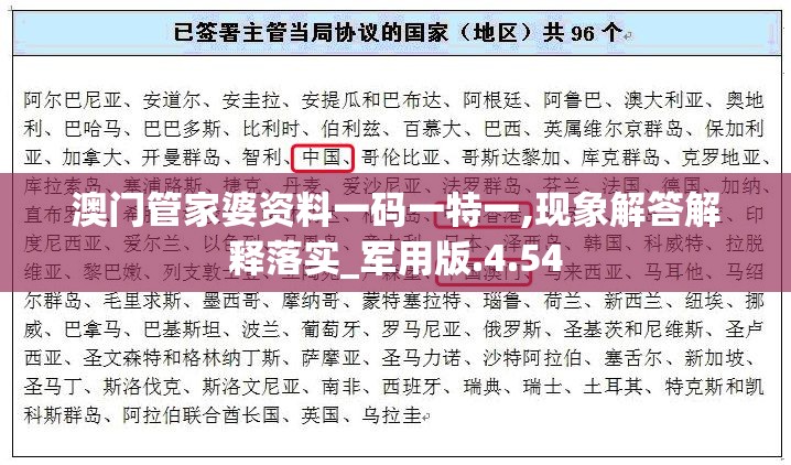 澳门管家婆资料一码一特一,现象解答解释落实_军用版.4.54