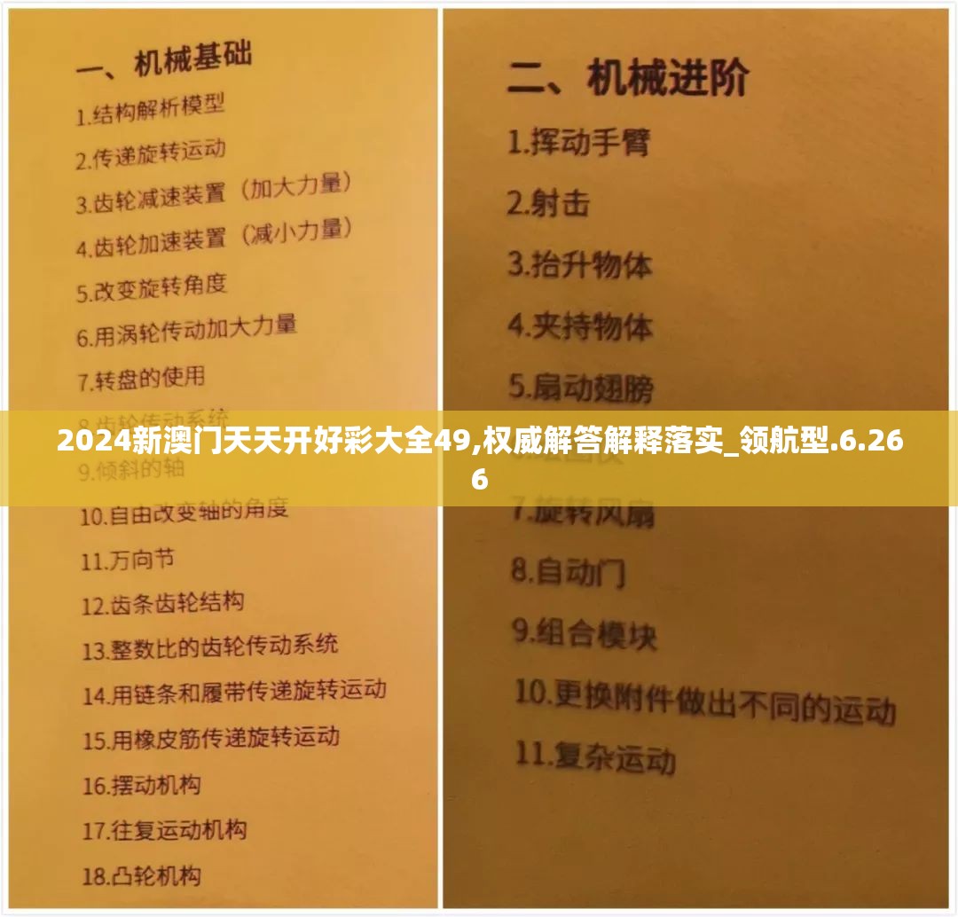2024新澳门天天开好彩大全49,权威解答解释落实_领航型.6.266