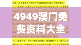 4949澳门免费资料大全特色,科学依据解释落实_清晰版.1.246