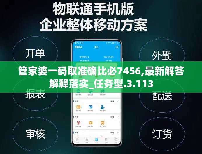 管家婆一码取准确比必7456,最新解答解释落实_任务型.3.113