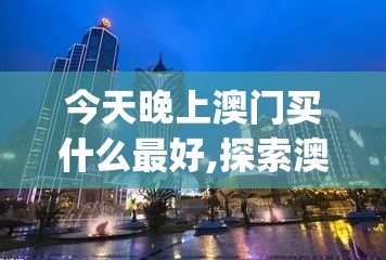 今天晚上澳门买什么最好,探索澳门魅力与文化风情_Max.4.699