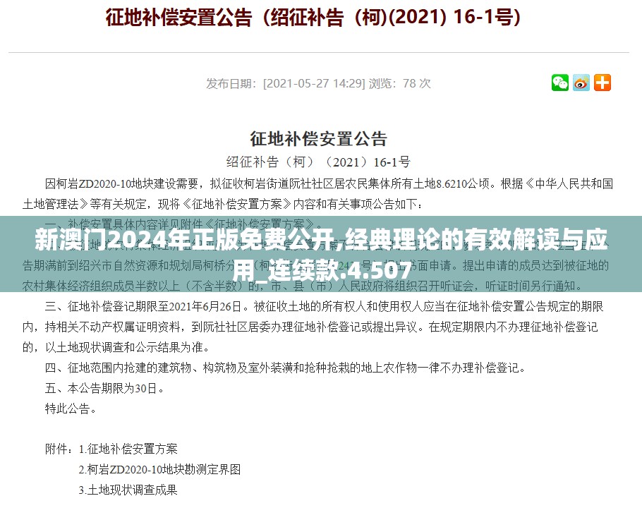 新澳门2024年正版免费公开,经典理论的有效解读与应用_连续款.4.507