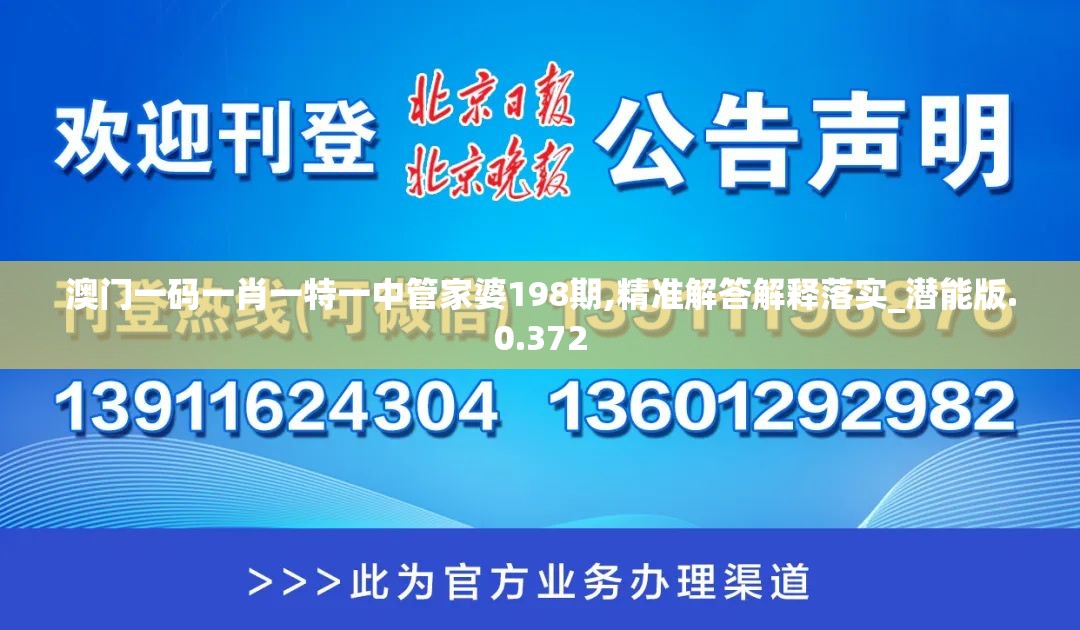 澳门一码一肖一特一中管家婆198期,精准解答解释落实_潜能版.0.372
