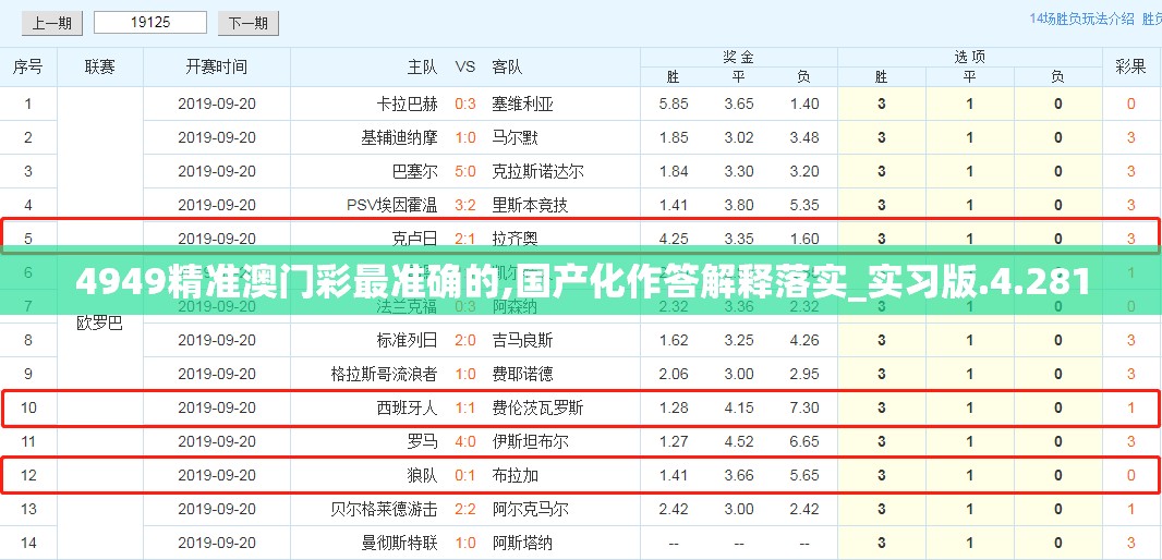 4949精准澳门彩最准确的,国产化作答解释落实_实习版.4.281