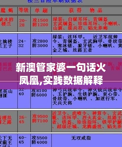 新澳管家婆一句话火凤凰,实践数据解释落实_探险版GM.1.802