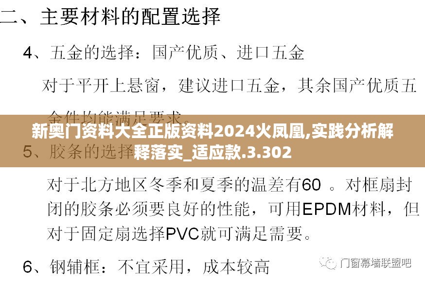 新奥门资料大全正版资料2024火凤凰,实践分析解释落实_适应款.3.302