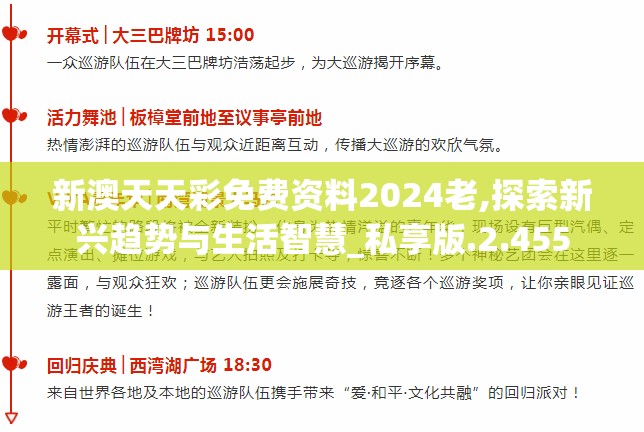 新澳天天彩免费资料2024老,探索新兴趋势与生活智慧_私享版.2.455