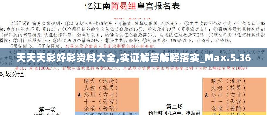 天天天彩好彩资料大全,实证解答解释落实_Max.5.36