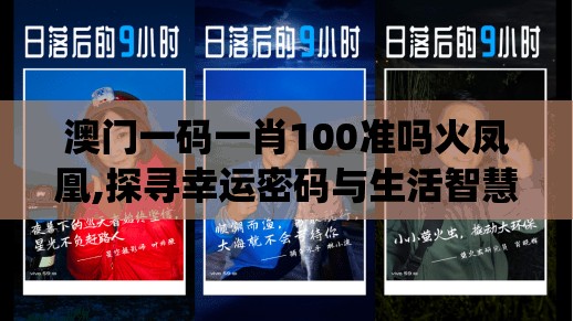 澳门一码一肖100准吗火凤凰,探寻幸运密码与生活智慧_进级版.9.249