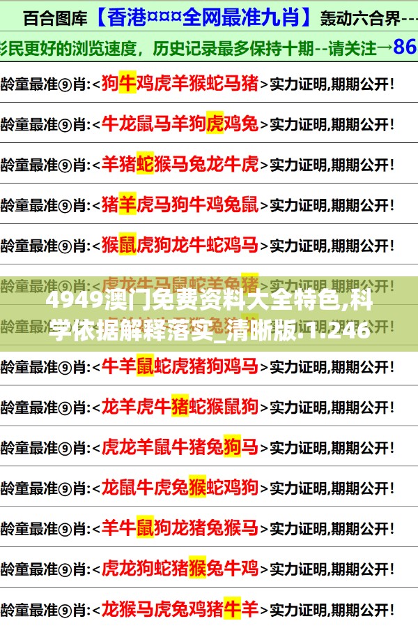 4949澳门免费资料大全特色,科学依据解释落实_清晰版.1.246