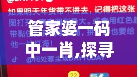管家婆一码中一肖,探寻幸运密码与生活智慧_梦幻版3.765