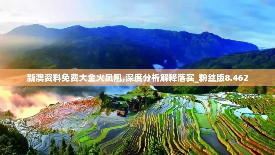 新澳资料免费大全火凤凰,深度分析解释落实_粉丝版8.462