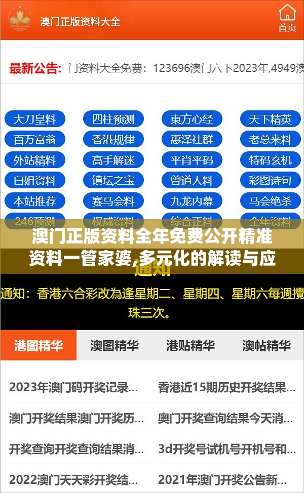 澳门正版资料全年免费公开精准资料一管家婆,多元化的解读与应用策略_弹性款.1.857