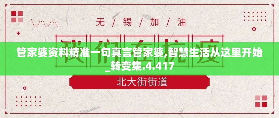 管家婆资料精准一句真言管家婆,智慧生活从这里开始_转变集.4.417