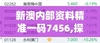 新澳内部资料精准一码7456,探索未来无限可能_灵活版.3.575