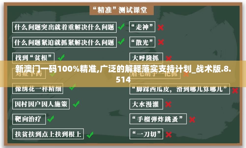 新澳门一码100%精准,广泛的解释落实支持计划_战术版.8.514