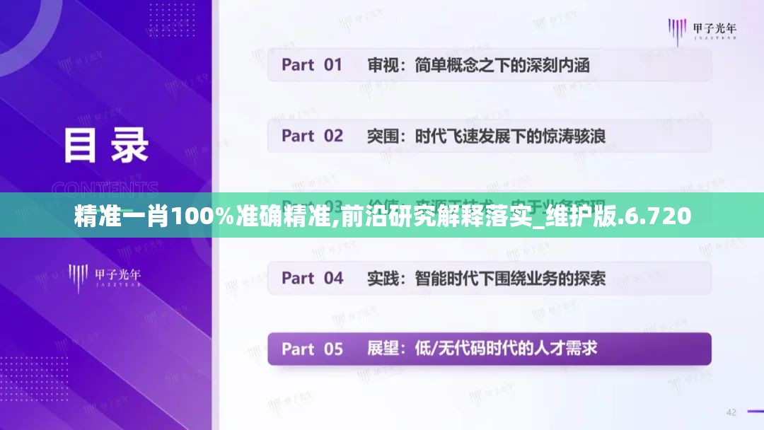 精准一肖100%准确精准,前沿研究解释落实_维护版.6.720