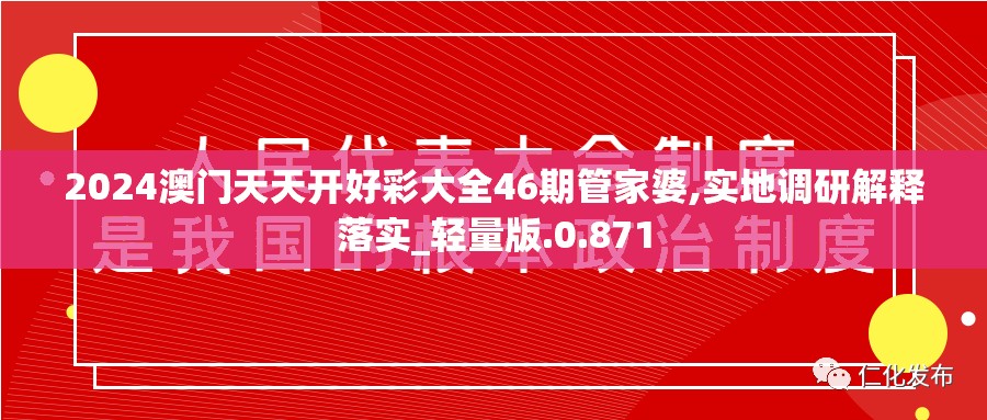 2024澳门天天开好彩大全46期管家婆,实地调研解释落实_轻量版.0.871