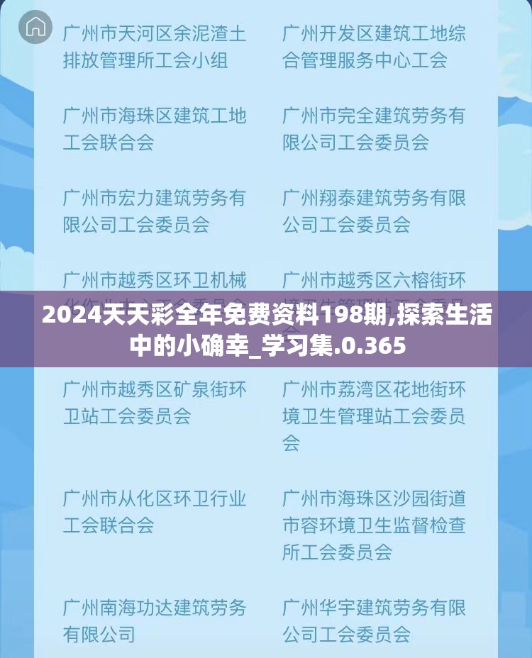 2024天天彩全年免费资料198期,探索生活中的小确幸_学习集.0.365