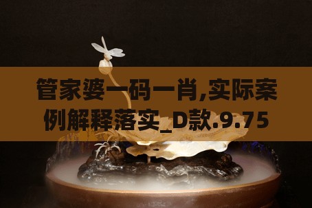 管家婆一码一肖,实际案例解释落实_D款.9.758