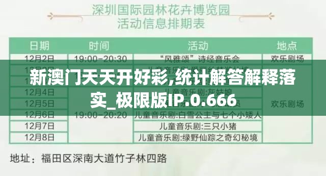 新澳门天天开好彩,统计解答解释落实_极限版IP.0.666