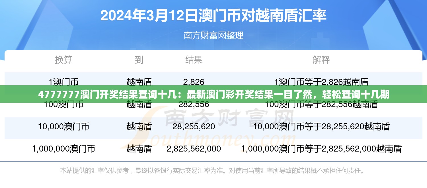 4777777澳门开奖结果查询十几：最新澳门彩开奖结果一目了然，轻松查询十几期