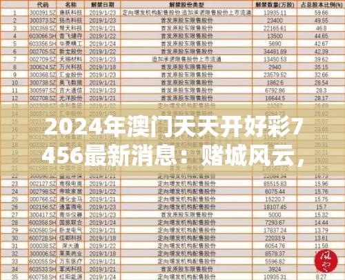 2024年澳门天天开好彩7456最新消息：赌城风云，千万奖金等你拿！