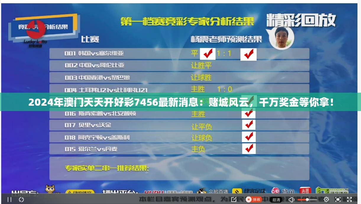 2024年澳门天天开好彩7456最新消息：赌城风云，千万奖金等你拿！