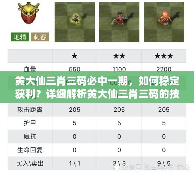 黄大仙三肖三码必中一期，如何稳定获利？详细解析黄大仙三肖三码的技巧和玩法
