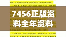 7456正版资料全年资料大全：赢在细节，助你长年发展！