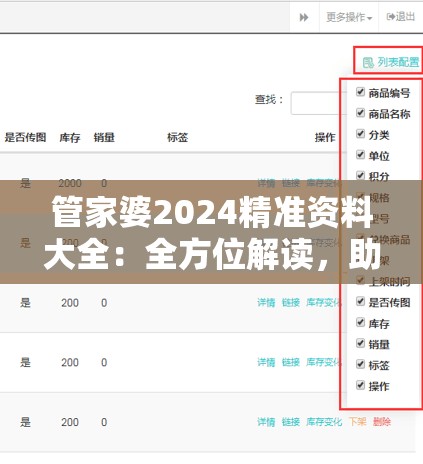 管家婆2024精准资料大全：全方位解读，助你游刃有余应对未来挑战