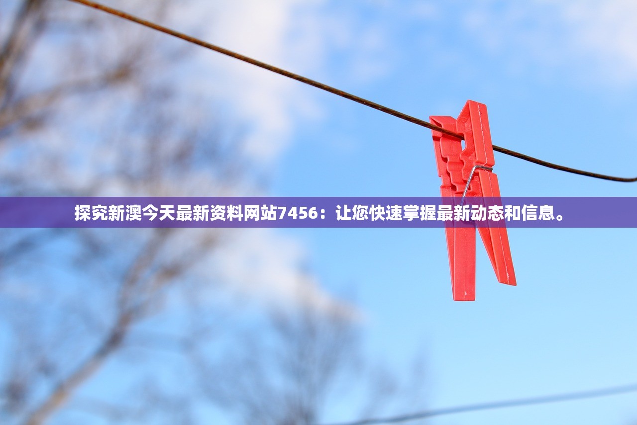 探究新澳今天最新资料网站7456：让您快速掌握最新动态和信息。