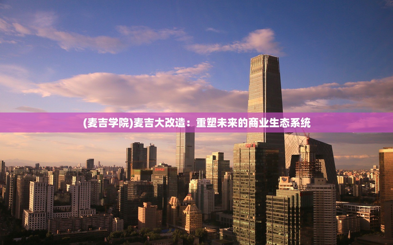 (麦吉学院)麦吉大改造：重塑未来的商业生态系统